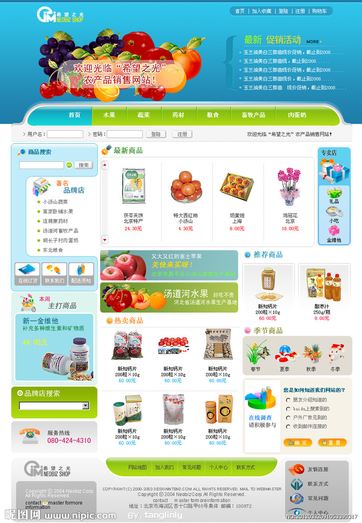 食品商城网站模板图片